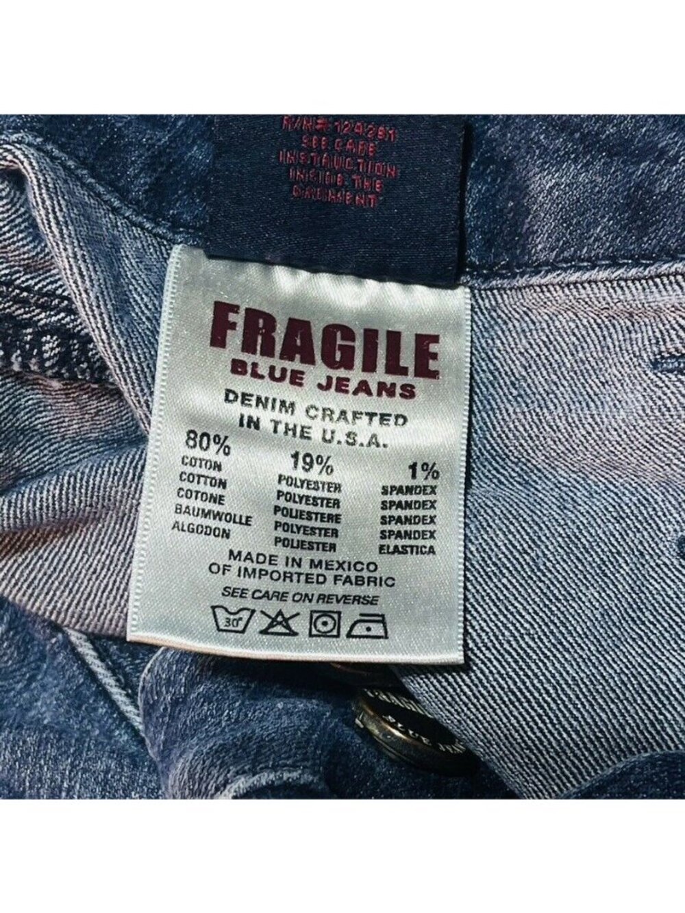 Fragile Blue Jeans Womens Wide Leg Denim Pants Size 27/4 - Picture 6 of 9